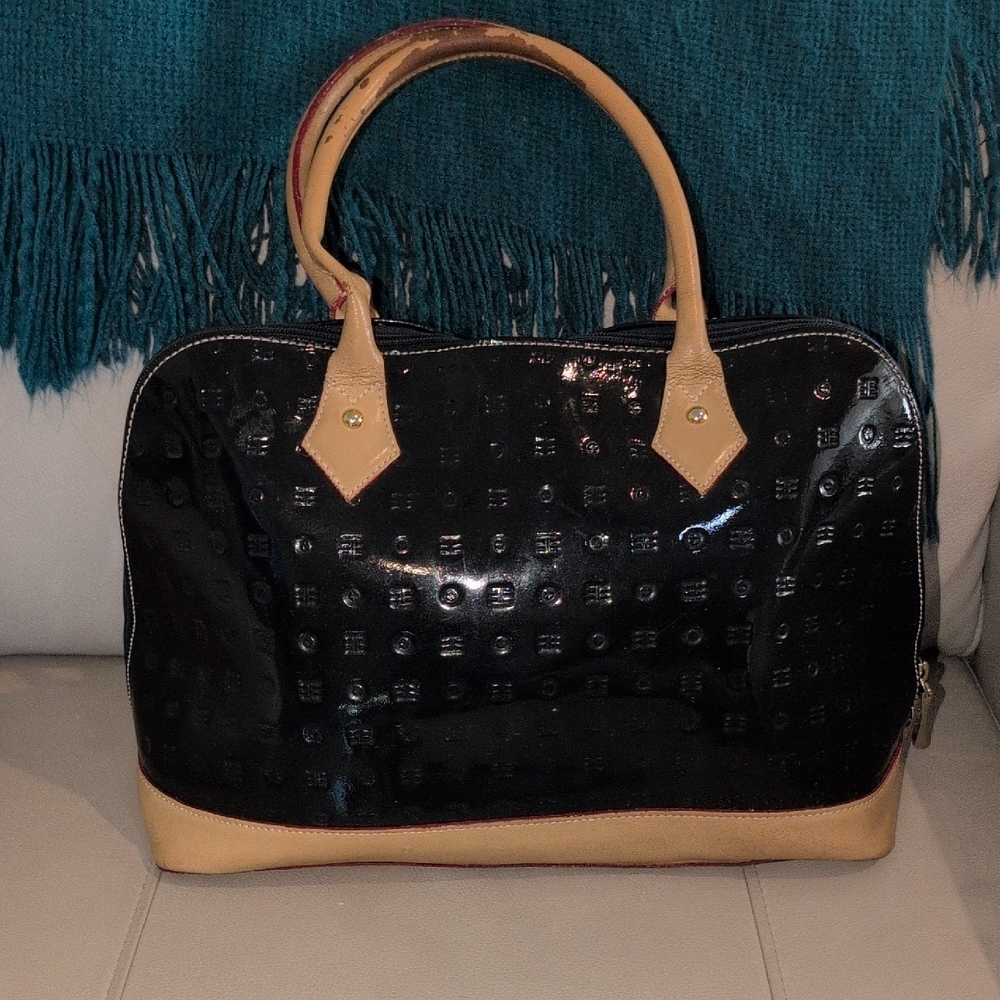 Arcadia Black and Tan Satchel